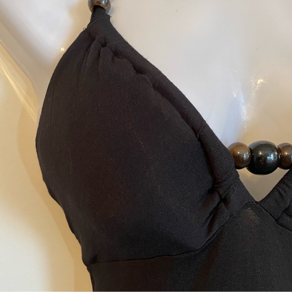 Guess Jeans Black Beaded Open Back Halter Maxi Dress NWT Size XS - Picture 9 of 16